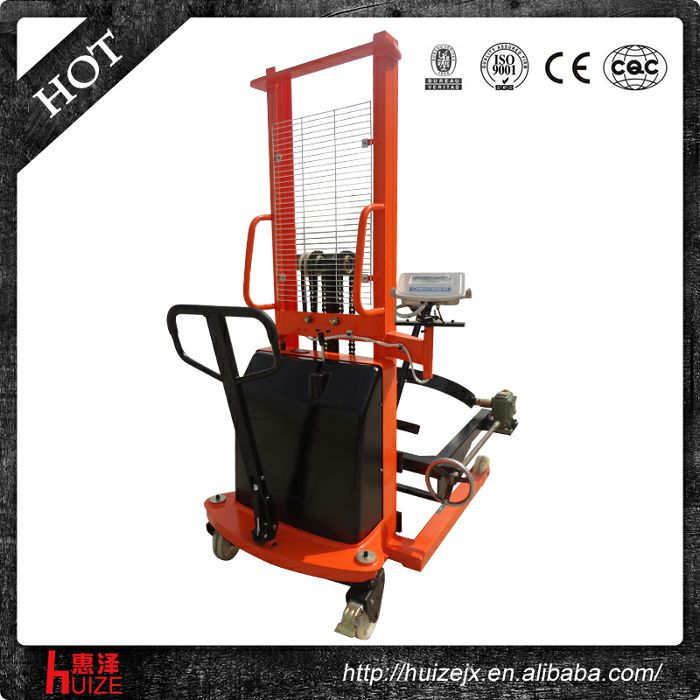 半電動(dòng)稱重油桶車（夾鐵桶，手搖翻轉(zhuǎn)倒料）4